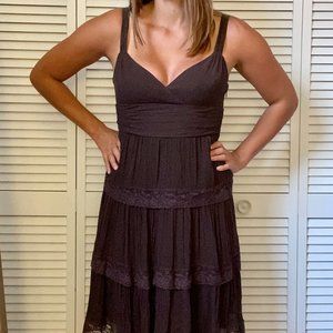 BCBGMAXAZRIA Silk Tiered Cocktail Dress